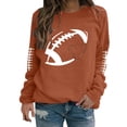 thumbnail image 2 of Sweatshirt, Football Shirts for Women Football Mom Sweatshirt Women's Crewneck Sweatshirt, Orange, 2 of 4