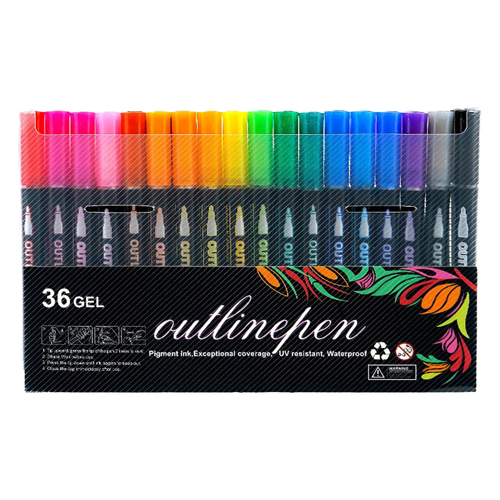 Meiiso 36 Color Double Line Outline Marker Pens for Hand Lettering