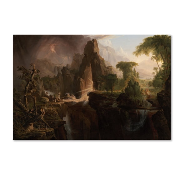 Trademark Fine Art Thomas Cole Expulsion From The Garden Of Eden Canvas Wall Art - 30x47