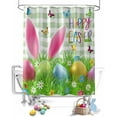 thumbnail image 4 of Easter Shower Curtains for Bathroom Cute Fabric Shower Curtain with Hooks, Spring Eggs and Bunny Ears Shower Curtain Set, Buffalo Plaid Bathroom Curtains Decoration, Waterproof Polyester, 72"x72" Long, 4 of 5