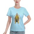 thumbnail image 1 of T-Shirt Basique à Manches Courtes pour Femme une Pièce Singe Jaune, 1 of 6