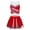 Red, variant on Girls Cheerleading Outfits Crop Top with Mini Skirt Cheer Leader Fancy Dress Outfit Red 10