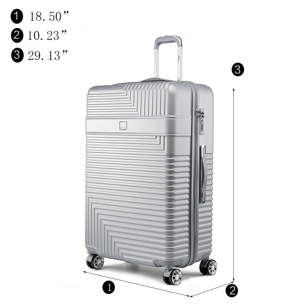 MKF Collection Mykonos Extra Large & Large Hardside Luggage 2 pcs, Luxurious Travel Suitcase by Mia K - Navy