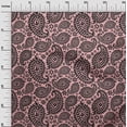 thumbnail image 3 of oneOone Rayon Medium Pink Fabric Asian Paisley Block Craft Projects Decor Fabric Printed By The Yard 56 Inch Wide, 3 of 5