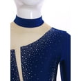 thumbnail image 4 of LiiYii Girls Sparkly Gymnastics Dance Leotard Athletic Bodysuit Figure Ice Skating Jumpsuit Ballerina Outfit Navy Blue 8, 4 of 7
