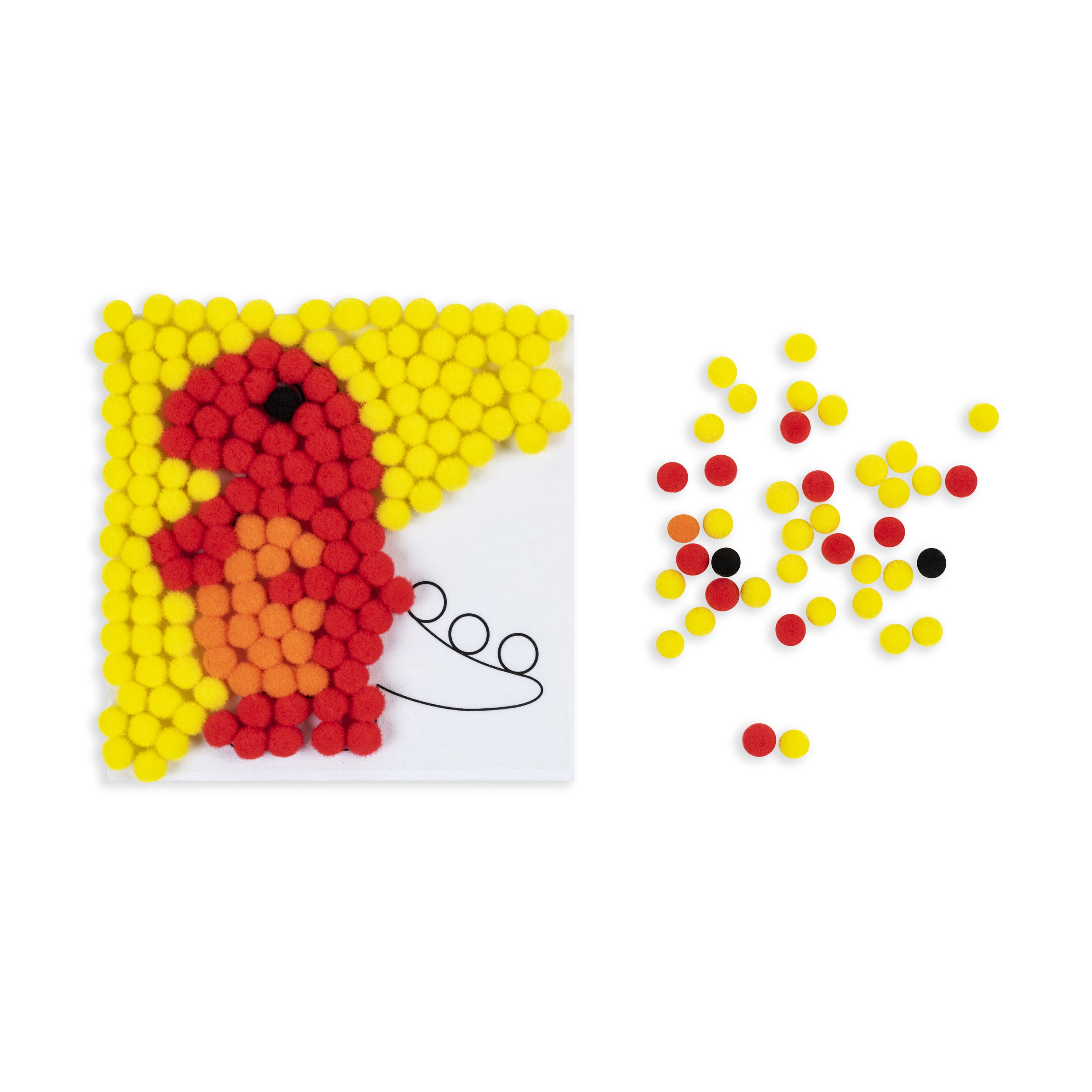 (2 pack) Little Yellow Bicycle Pom Pom Dinosaur Art Kit