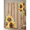 thumbnail image 4 of Pastoral Sunflower Shower Curtain, Plant Country Vintage Board Background Waterproof Shower Curtain Set with 12 Hooks Lightweight Washable Fabric Shower Curtains for Bathroom 48x72 Inches, 4 of 6