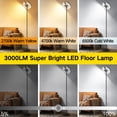 thumbnail image 3 of OUTON LED Floor Lamp for Living Rotatable Standing Lamp with Remote Control, 2700-6500K Color Modern Floor Reading Light, Dimmable Corner Tall Lamp for Bedroom Office, Black, 3 of 8
