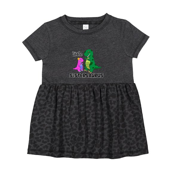 Inktastic Little Sistersaurus Girls Baby Dress