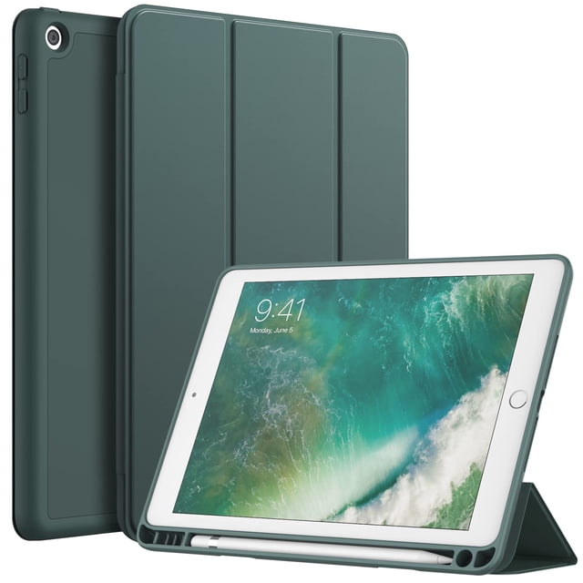 Funda JeTech para iPad de 9,7 pulgadas de 6.ª y 5.ª generación con soporte para lápices