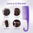 thumbnail image 5 of Peine de dientes anchos para desenredar el cabello, peine de mano de cuidado premium, aplicar para cabello rizado, húmedo, seco, grueso, etc. (Púrpura 3), 5 of 5