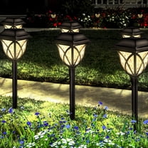 WeGuard 10PK Solar Pathway Light for Lawn Garden Walkway Yard Path Lights Waterproof Outdoor  Warm White