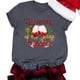 thumbnail image 1 of Gibobby Camisa navideña mujer Camisetas sin mangas con cuello redondo y estampado navideño para mujer, camisetas de manga corta para uso diario(Gris,XG), 1 of 4