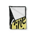 thumbnail image 2 of Movie Theater Soft Flannel Fleece Blanket, Movie Projector Sketch with Grunge Cinema Lettering on Black Backdrop, Cozy Plush for Indoor and Outdoor Use, 50" x 70", Yellow Black White, by Ambesonne, 2 of 5