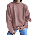 thumbnail image 2 of Only Moment Multicolor Womens Long Sleeve Shirts Crew Neck Long Sleeve Lightweight Knit Pullover Tops 3XL, 2 of 5