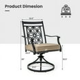 thumbnail image 3 of Resenkos 2 Pieces Patio Swivel Chairs with Blossom Pattern Backrest and Cushions-Black, Outdoor Dining Chair for Outside Patio, All Weather, Porch, Garden, Poolside, 3 of 7