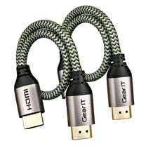 GearIT HDMI Cable (2-Pack / 0.75ft / 0.22m) High-Speed HDMI 2.0b, 4K 60hz, 3D, ARC, HDCP 2.2, HDR, 18Gbps - Nylon Braided Cord