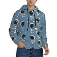 thumbnail image 2 of Pofeuu Astronaut Print Mens Casual Hooded Collar Drawstring Hoodies Pullover Sweatshirts Casual Long Sleeve Shirts-X-Large, 2 of 7