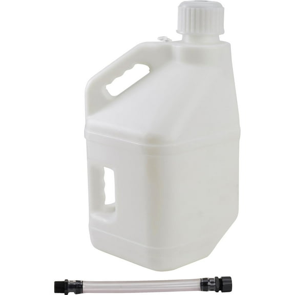 Racing Utility Jugs w/Filler Hose, White, 5 Gallon