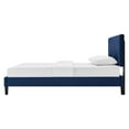 thumbnail image 5 of Platform Bed Frame, King Size, Blue Navy, Velvet, Modern Contemporary, Bedroom Master Guest Suite Room, 5 of 10