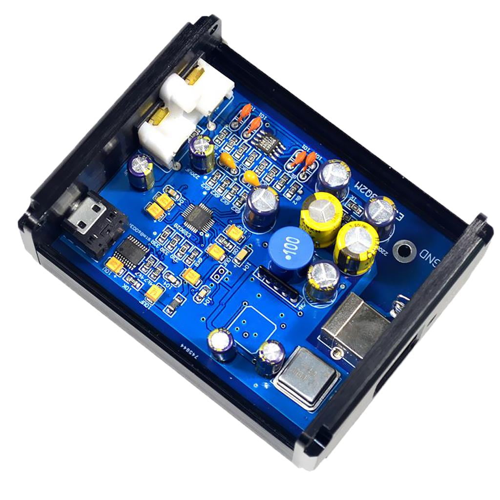 LeeQinersw Black USB DAC External Sound Card Audio Amplifier HiFi Headphone Microphone