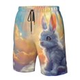 thumbnail image 4 of Logiee Sunshine Colorful Cloud Rabbit Print Mens Swim Trunks Quick Dry Board Shorts,Breathable Hawaii Beach Shorts Swimwear Bathing Suits-3X-Large, 4 of 6