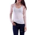 thumbnail image 4 of HDE Women's Bolero Long Sleeve Cardigan Shrug (Beige, Medium), 4 of 4
