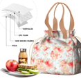 thumbnail image 4 of Pioneer Flower Floral Print Pattern Drawstring Lunch Bag Women - Drawstring Lunch Bag Insulated for Work Office - Stain-Resistant Large Lunchbags for Women with Multi-Pockets, 4 of 6