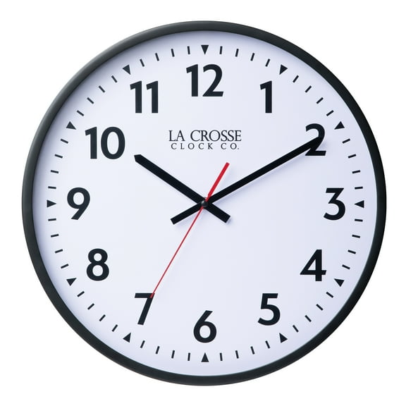 La Crosse Clock 16 Inch Commercial Silent Quartz Analog Wall Clock, 404-3841-INT