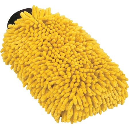 Chenille Microfiber Car Wash Mitt , Yellow