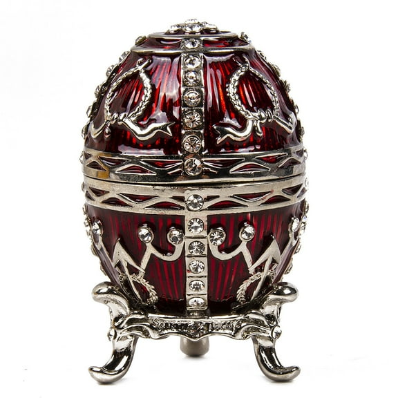 Red Egg Jewelry Gift Box for Necklace Swarovski Crystals Arrow Bordeaux Imperial Egg Jewelry Box (Medium) 1.55 x 2.55-inch Desk Trinkets Unique Boxes