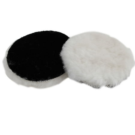Unique Bargains 2 Pcs Rounded Shaped Soft Faux Wool Polishing Buffing Pad Buffer 125mm Diameter