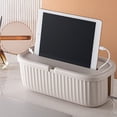 Cable Management Box Desk Cord Organizer with Groove Cover Cord Hider ...