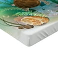 thumbnail image 2 of Ambesonne Ocean Fitted Sheet, Sea Turtles Underwater, Full Size, Green Brown, 2 of 3