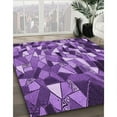 thumbnail image 3 of Ahgly Company Machine Washable Indoor Round Transitional Heliotrope Purple Area Rugs, 7' Round, 3 of 7