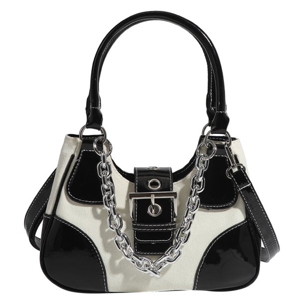 Bolso De Hombro Bolso de viaje con cadena de asa superior de charol suave Lona ajustable para fiesta