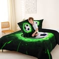 thumbnail image 4 of Erosebridal Football Full Size Comforter Sets For Soccer Gamer,Ball Sport Games Kids Bedding Sets For Boys,Reversible Black 3-Piece, 4 of 7