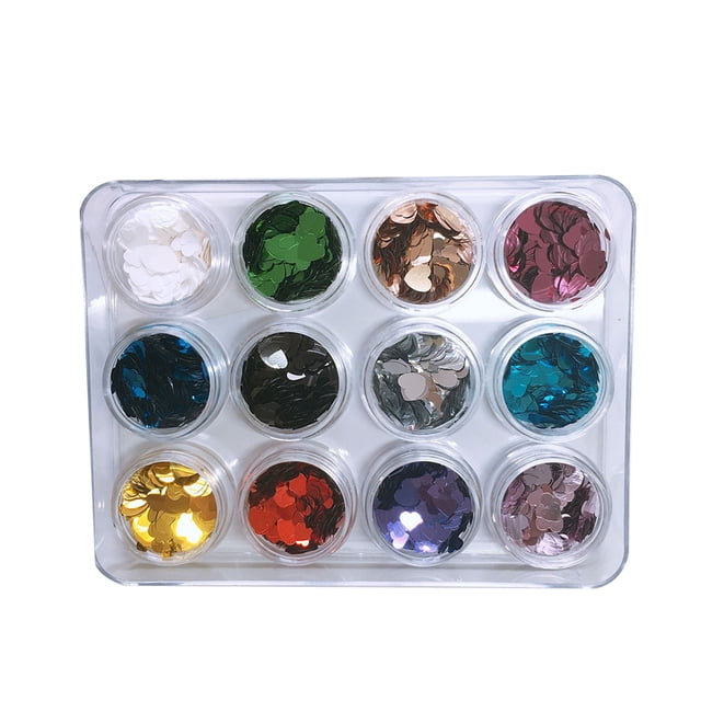 Pegatinas para decoración de uñas con purpurina en forma de corazón, decoración de lentejuelas, manicura DIY 4#