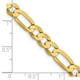 thumbnail image 4 of Auriga 14K Yellow Gold 6mm Concave Open Figaro Bracelet 7inch for Women, 4 of 6