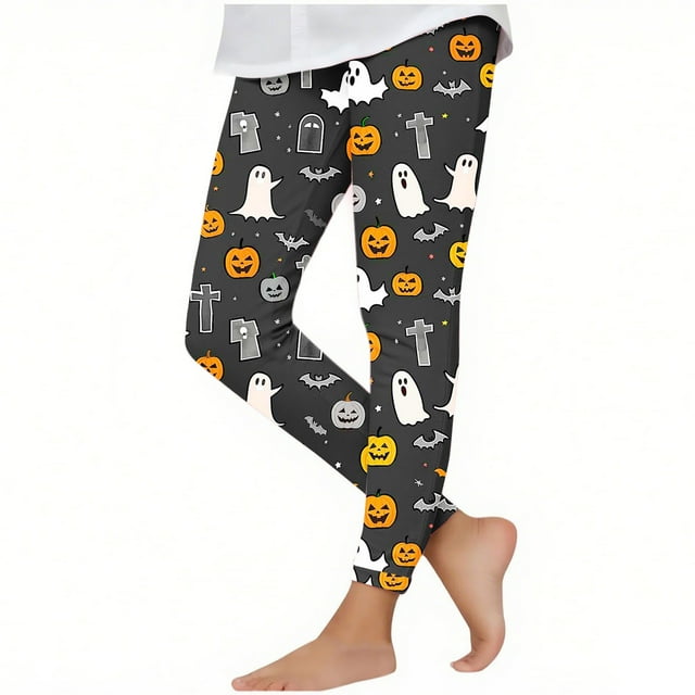 Pyjama d'Halloween pour Enfants Taille Haute Extensible Collants Doux pour l'École