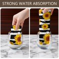 thumbnail image 4 of 2 Pcs Funny Kitchen Towels,Black White Stripe Sunflower Pattern Microfiber Dish Towels,Kitchen Tea Towels,Kitchen Towel Set (18" X 26"), 4 of 7