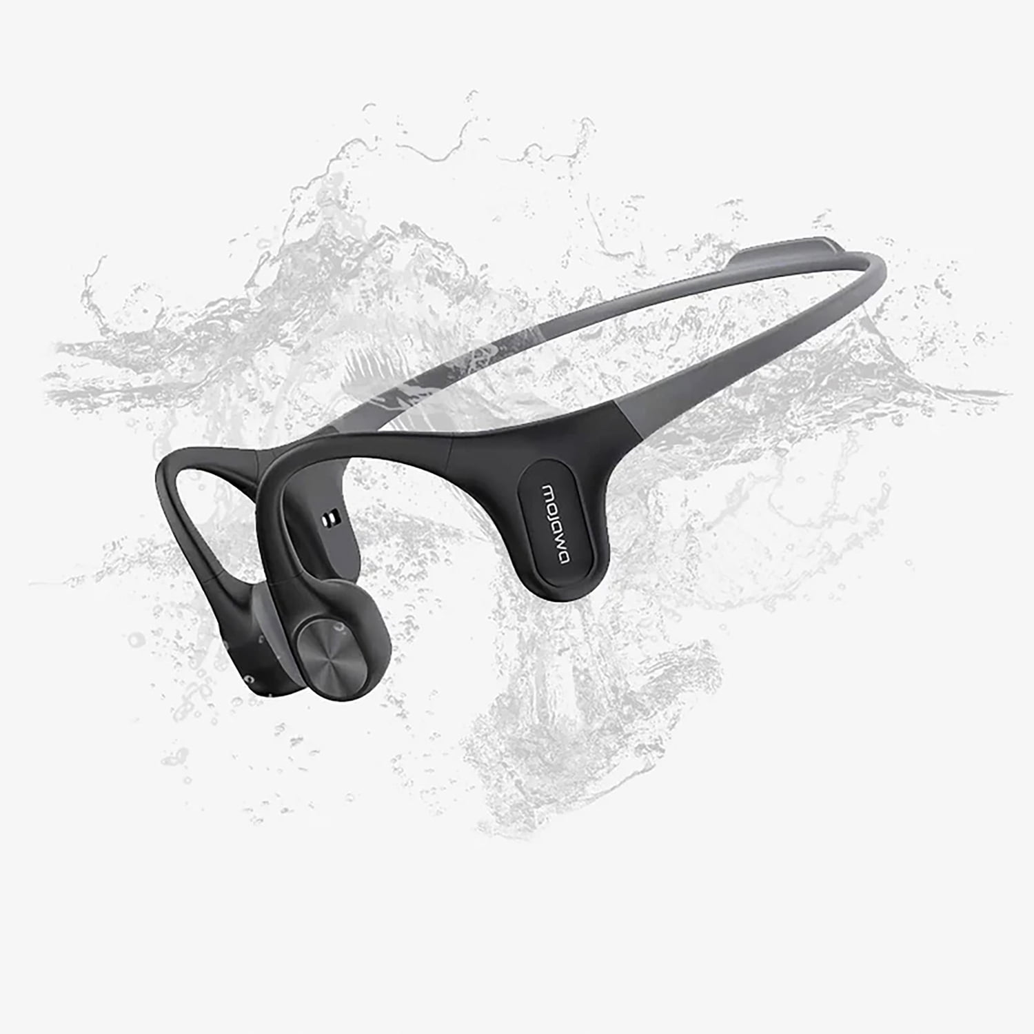 Mojawa Run Air 3rd Generation Sports Waterproof Bluetooth Bone Conduction Headphones w/ Headphone Pouch and Earplugs , Black