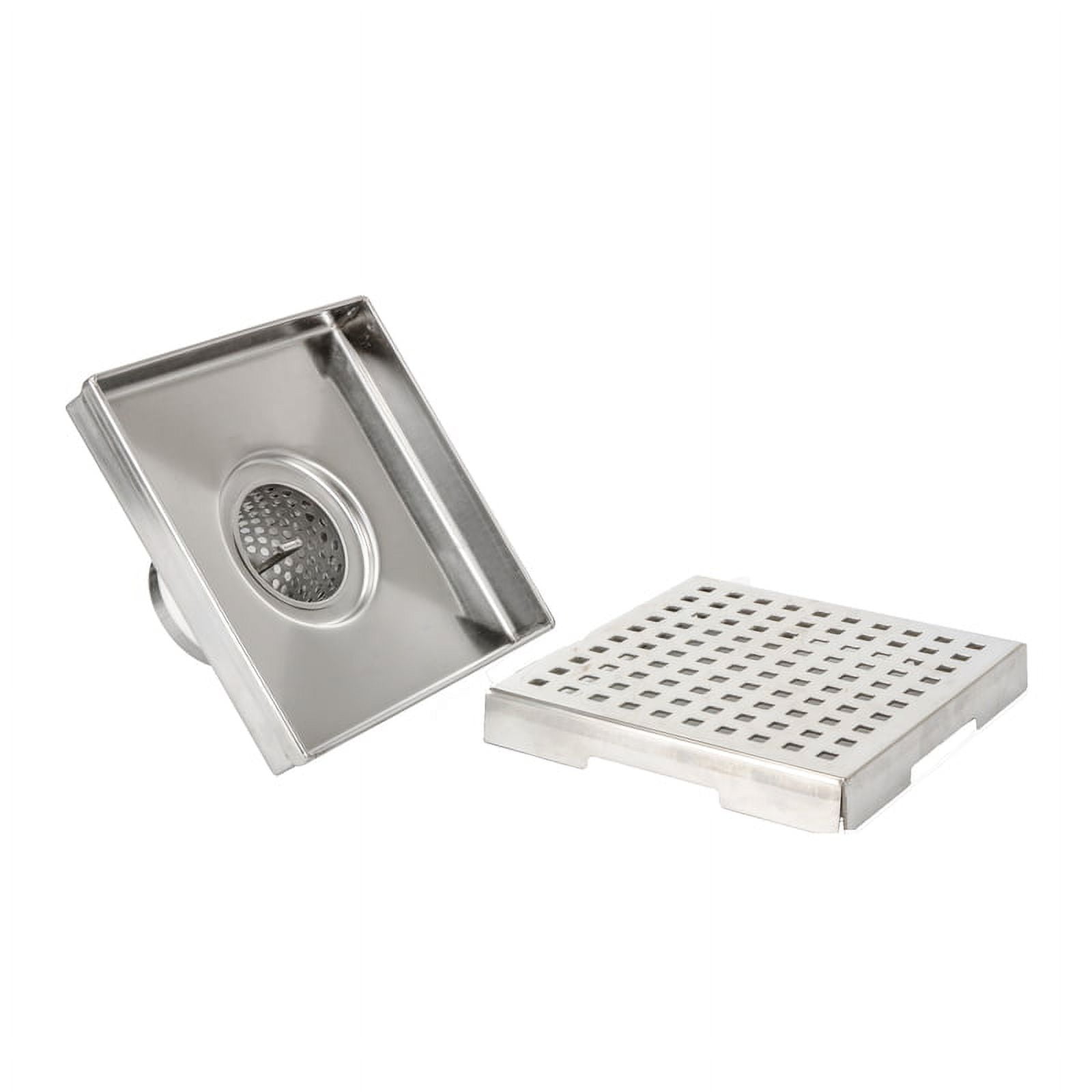 Square Shower Drain Assembly Kit with Pebbles Pattern, Polished Stainless Steel Grate Cover, WarmlyYours Pro Gen II ABS