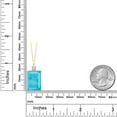 thumbnail image 2 of Gem Stone King 18K Yellow Gold Plated Silver Green Turquoise and White Moissanite Pendant Necklace for Women (11.23 Cttw, Emerald Cut 18X13MM, With 18 inch Silver Chain), 2 of 4