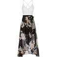 thumbnail image 3 of Borke Women's Deep V Neck Sleeveless Summer Asymmetrical Floral Maxi Dress, 3 of 7