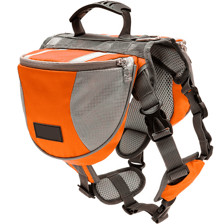 Adjustable Dog Saddle Bag  Hound Travel Backpack For Pet Puppy Hiking Walking Camping Use  Works At Dogs - Orange