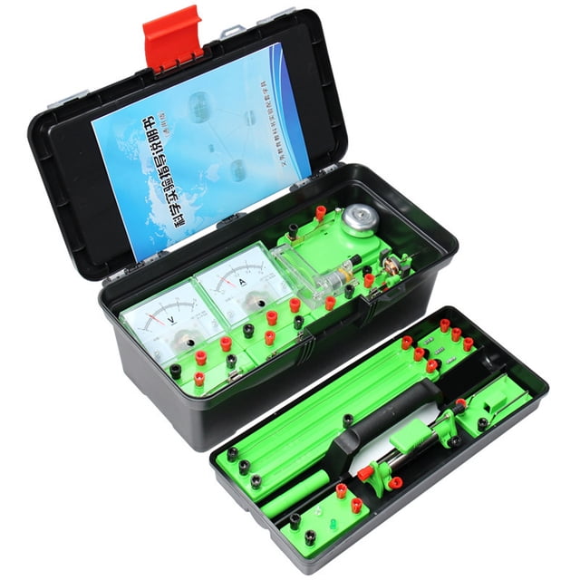 Caja de experimentos eléctricos de física de secundaria, caja de experimentos de circuito de secundaria, equipo de experimentos electromagnéticos, conjunto completo
