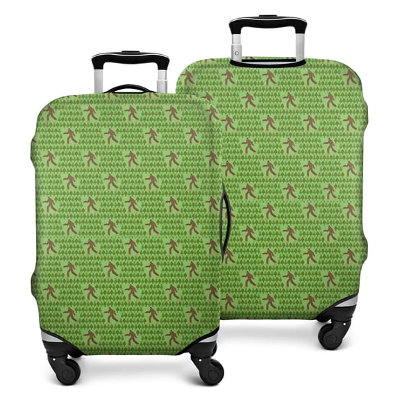 Green Bigfoot Pattern Luggage Cover Fashion Suitcase Cover Baggage Covers Fit 25-28 Inch Luggage (Go Travel)