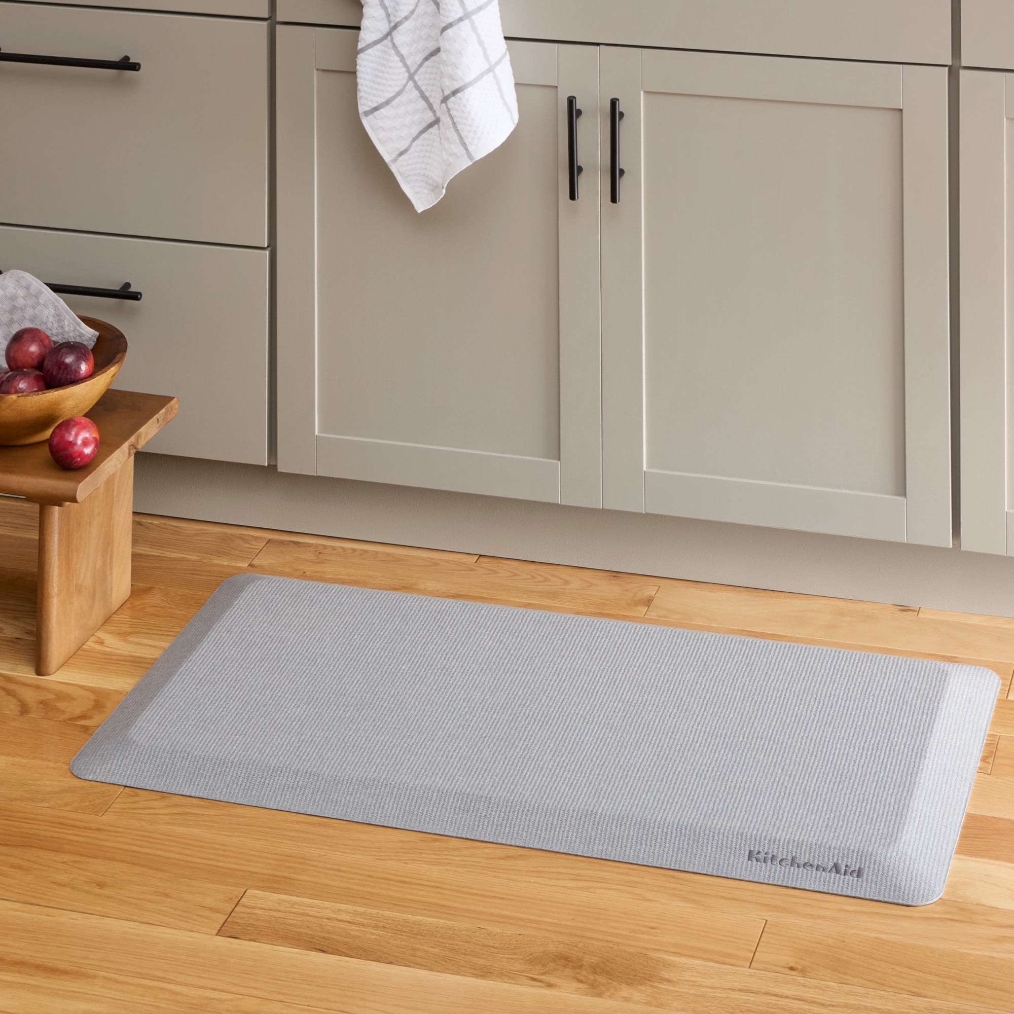 KitchenAid Classic Series Solid Basketweave Kitchen Comfort Mat, Matte Grey, 20"x39"