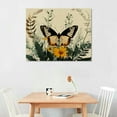 thumbnail image 2 of SHERONV Butterfly Plants Yellow Flower Wall Decor Canvas Art 16x12in, 2 of 6